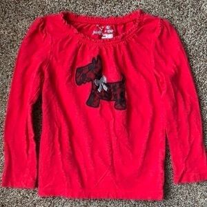 Jumping Beans Toddler Girls Red Dog Long Sleeve Shirt Size 4T